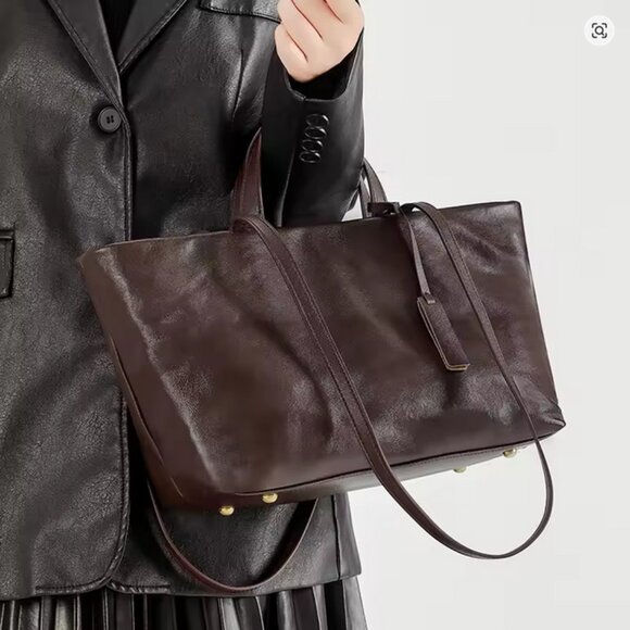 Premium genuine cowhide leather tote bag - Picture 12 of 13